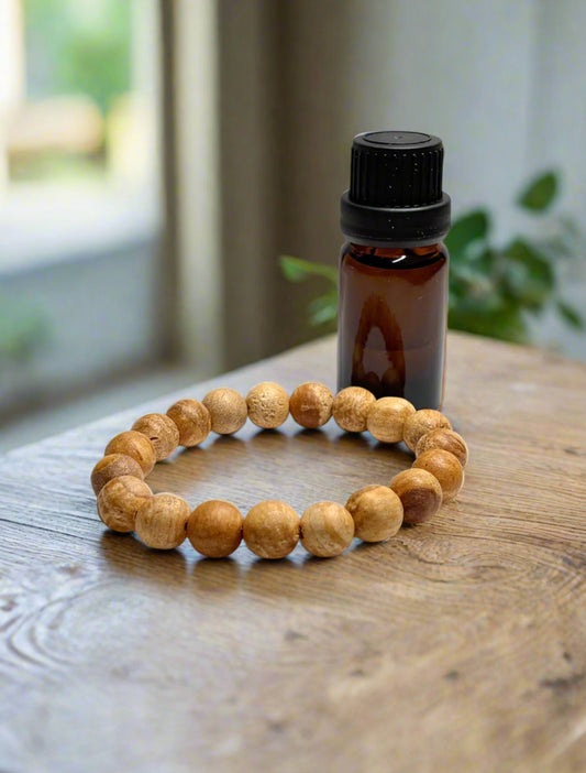 Palo Santo Essential Oil and Bracelet Duo – Energy Cleansing and Spiritual Wellness