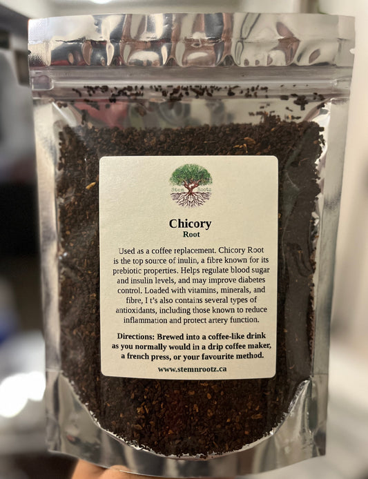 Chicory Root (roosted) – Natural Support for Brain Health, Digestion, and Blood Sugar Balance 4oz