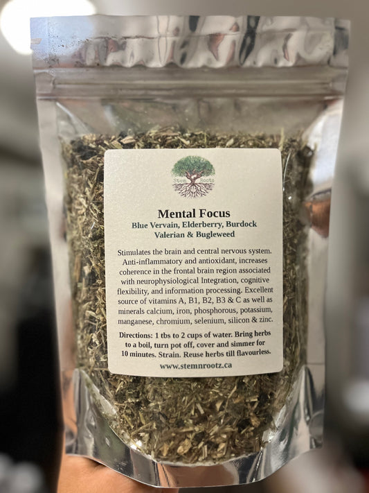 Mental Focus Tea Blend – Herbal Support for Clarity, Calm, and Cognitive Strength 4oz
