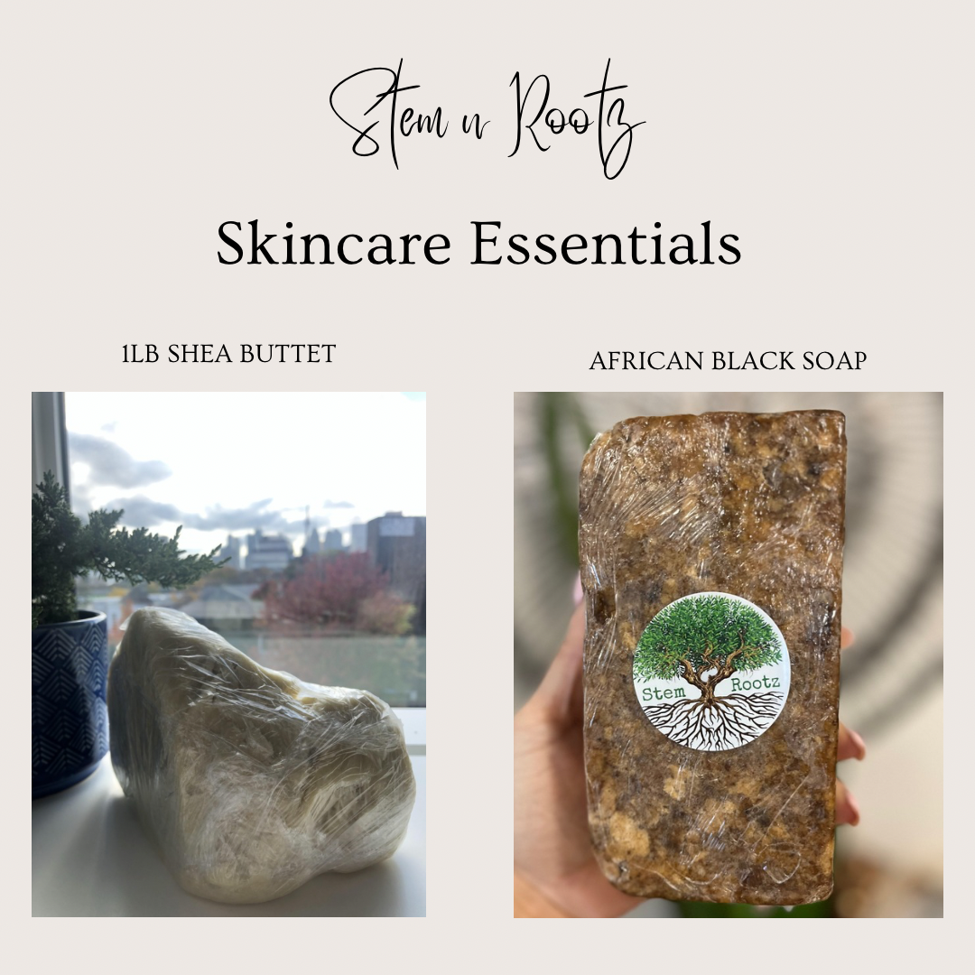 Skincare Essentials Bundle – Raw Shea Butter + African Black Soap