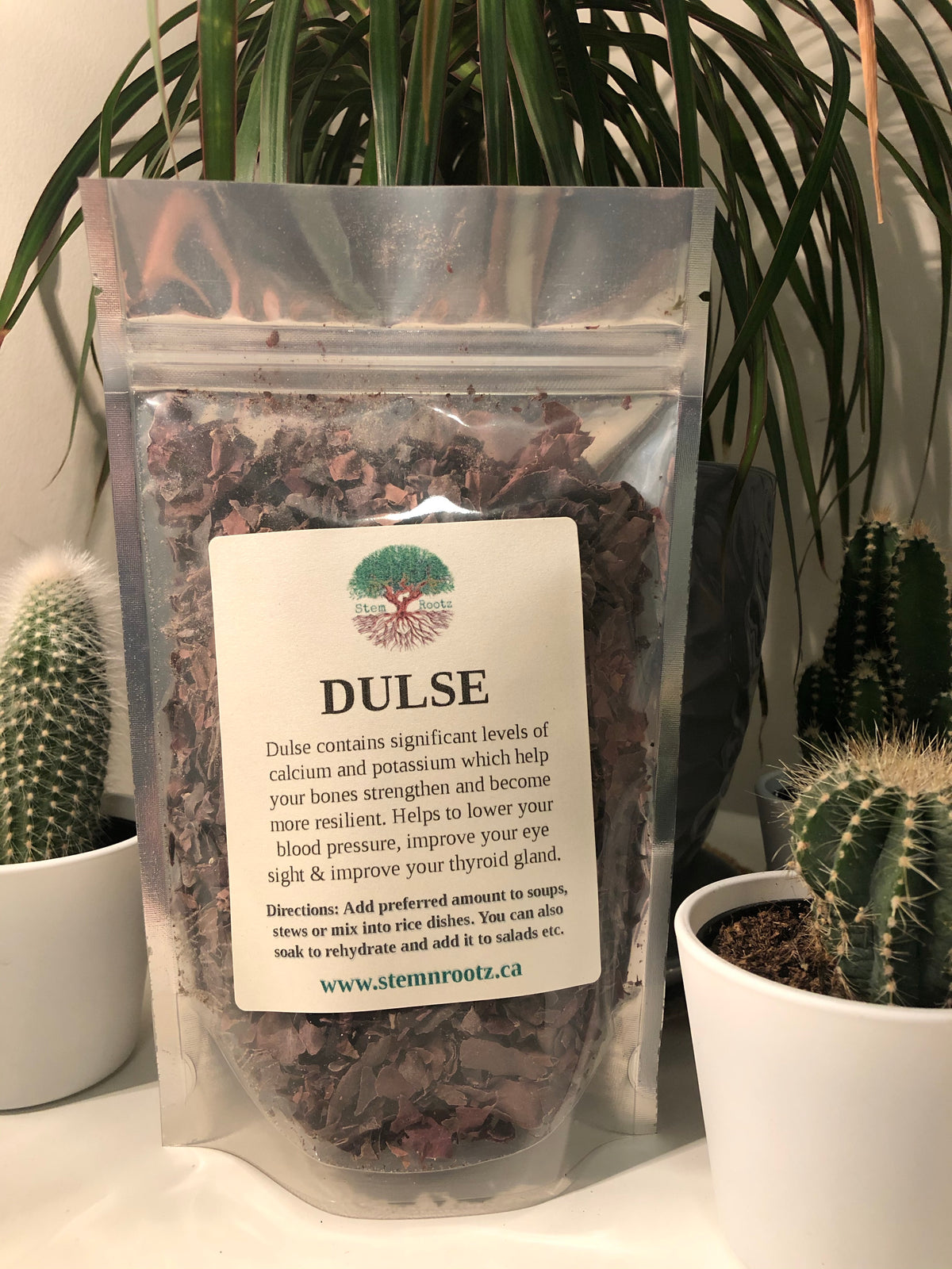 Dulse seaweed loose leaf herbal tea in resealable 1.5oz pouch