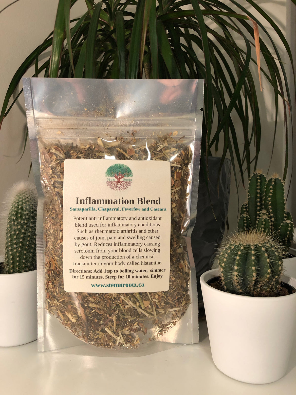 Inflammation Support Tea loose leaf herbal blend in resealable 3oz pouch