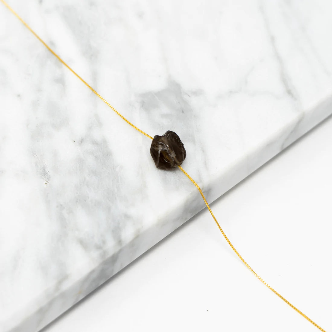 Stem n Rootz – smoky quartz 14k gold-plated crystal necklace