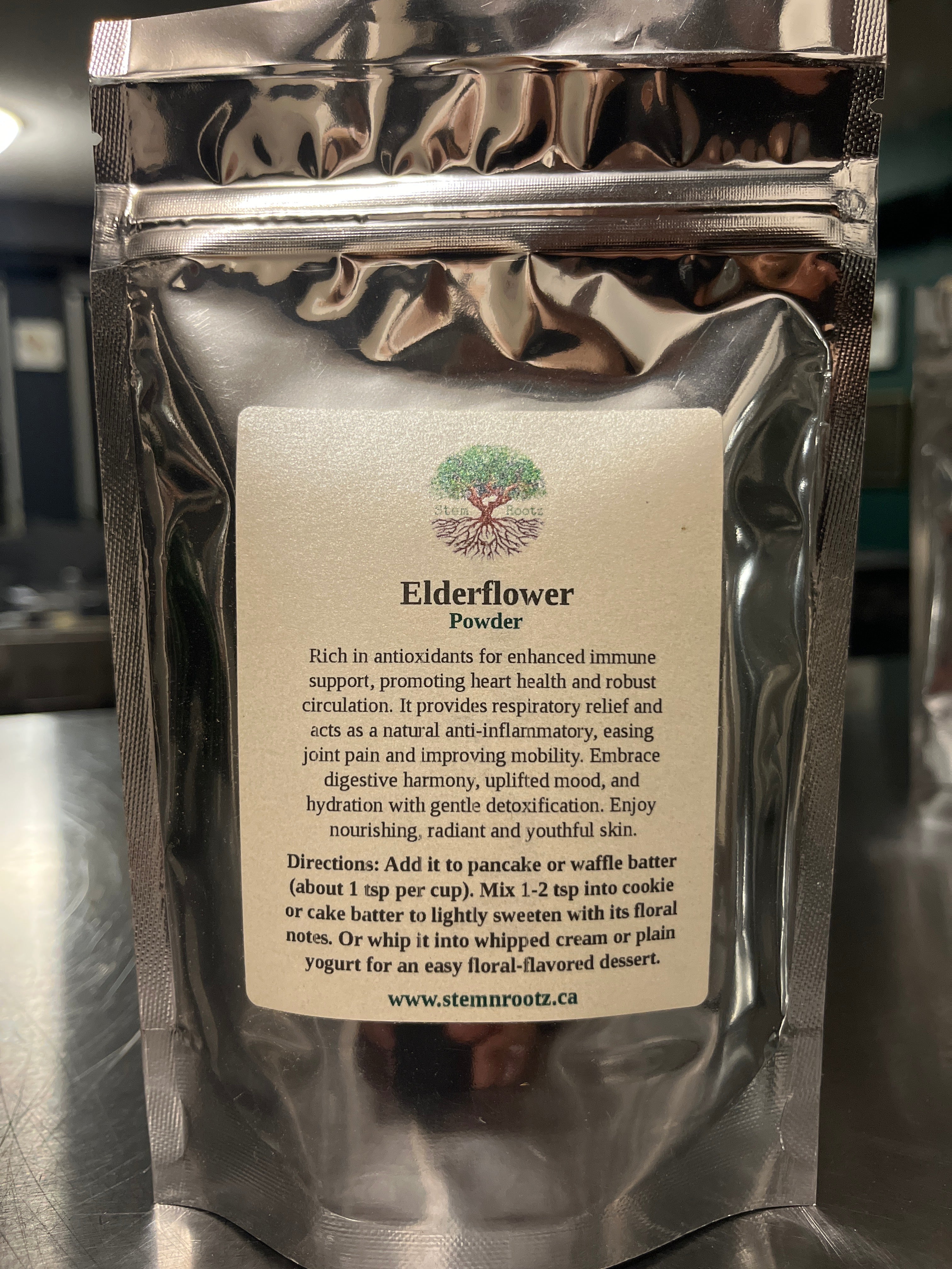 Elderflower Powder 4oz – Traditional Wellness Herb – Stem n Rootz
