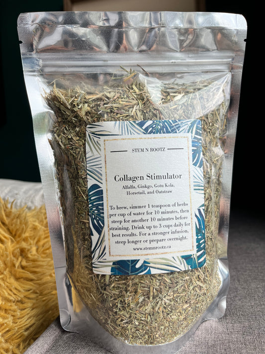 Collagen Stimulator loose leaf herbal blend in resealable 2oz pouch