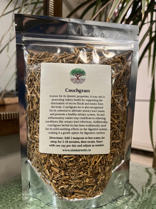 Stem n Rootz – Couchgrass loose leaf herbal tea in resealable 3oz pouch