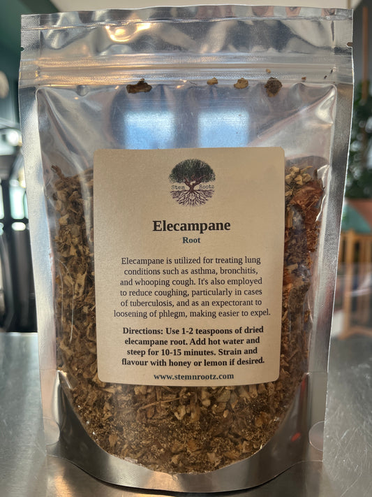 Stem n Rootz – Elecampane Root loose leaf herbal tea in resealable 4oz pouch