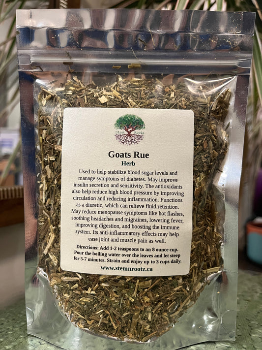 Stem n Rootz – Goat's Rue loose leaf herbal tea in resealable 2oz pouch