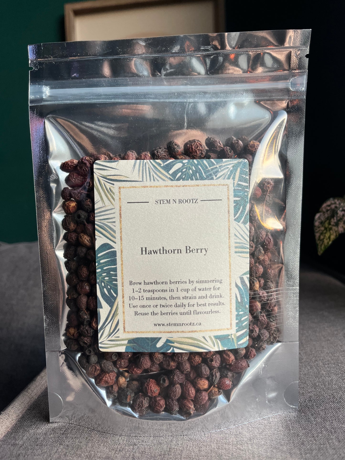 Hawthorn Berry loose leaf herbal tea in resealable pouch