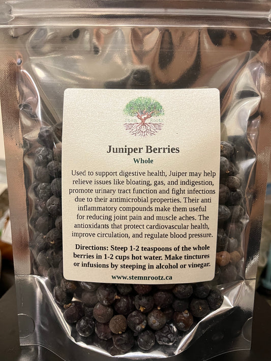 Stem n Rootz – Juniper Berries loose leaf herbal tea in resealable 3oz pouch