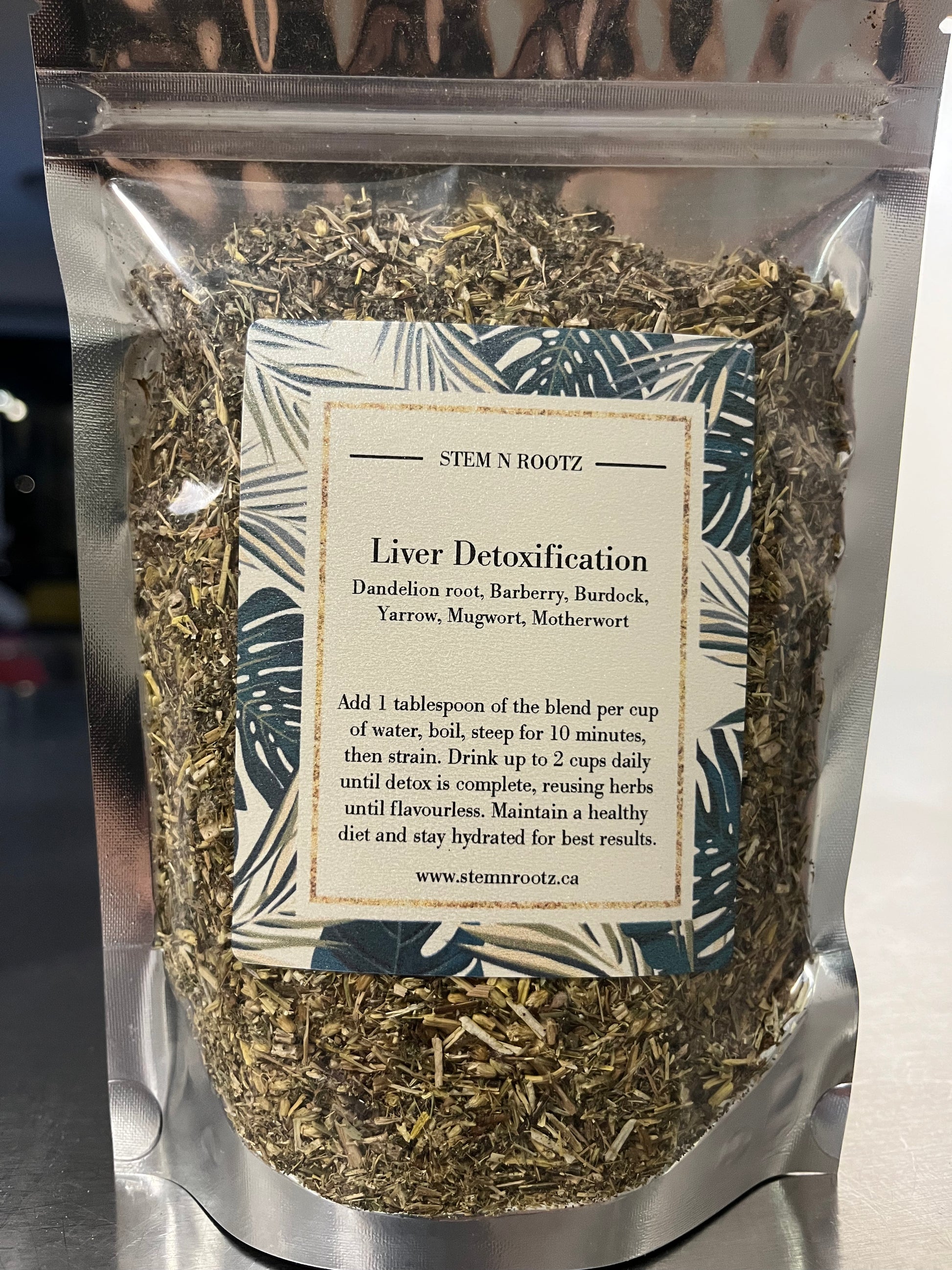 Liver Detoxification loose leaf herbal blend in resealable 3oz pouch