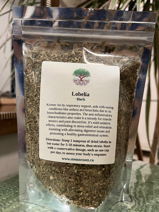 Stem n Rootz – Lobelia loose leaf herbal tea in resealable 3oz pouch