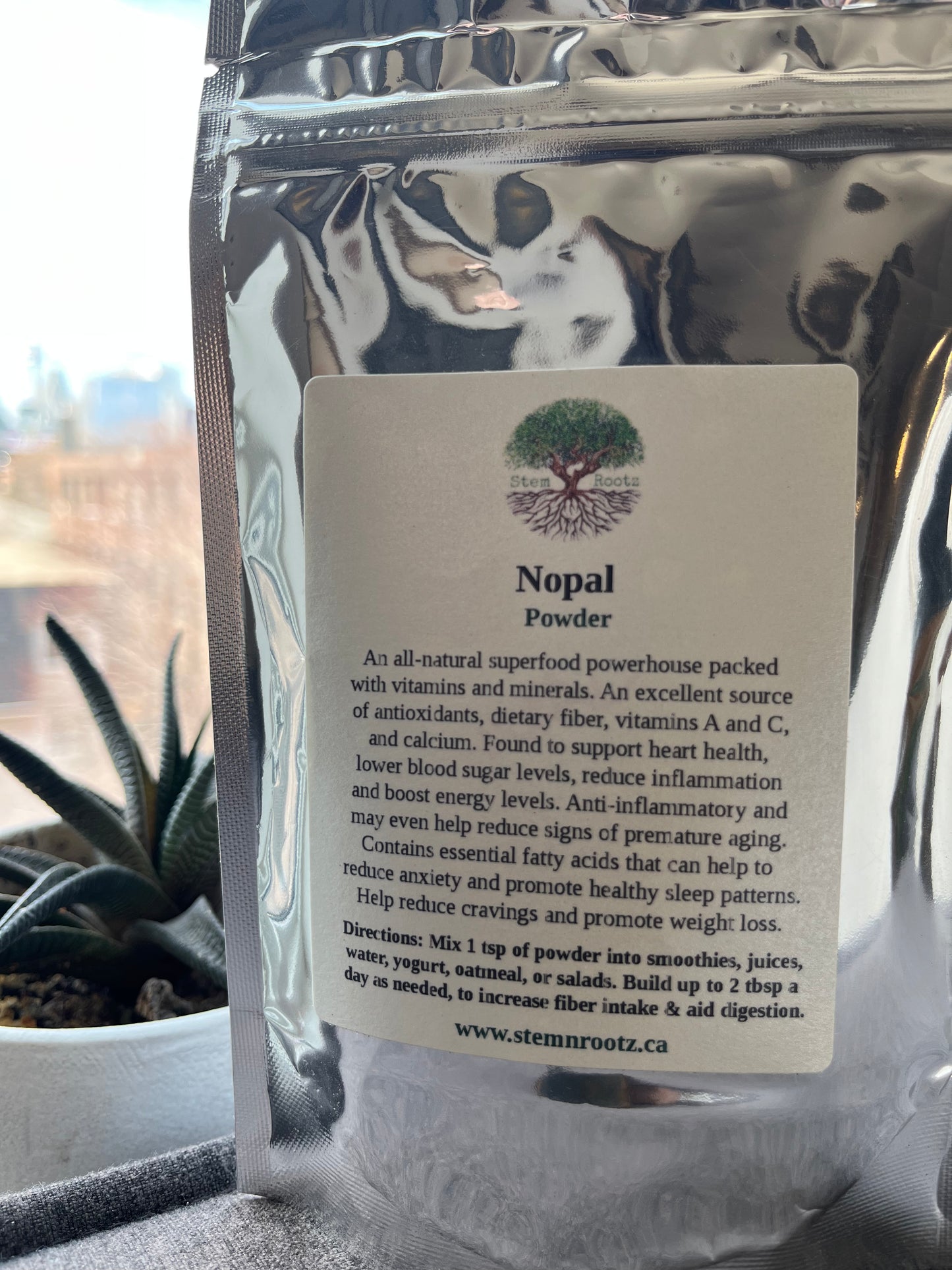Nopal powder in resealable 4oz pouch