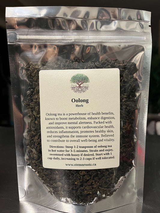 Stem n Rootz – Oolong loose leaf herbal tea in resealable 3oz pouch