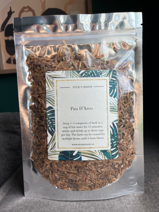 Pau D arco loose leaf wildcrafted tea in resealable pouch