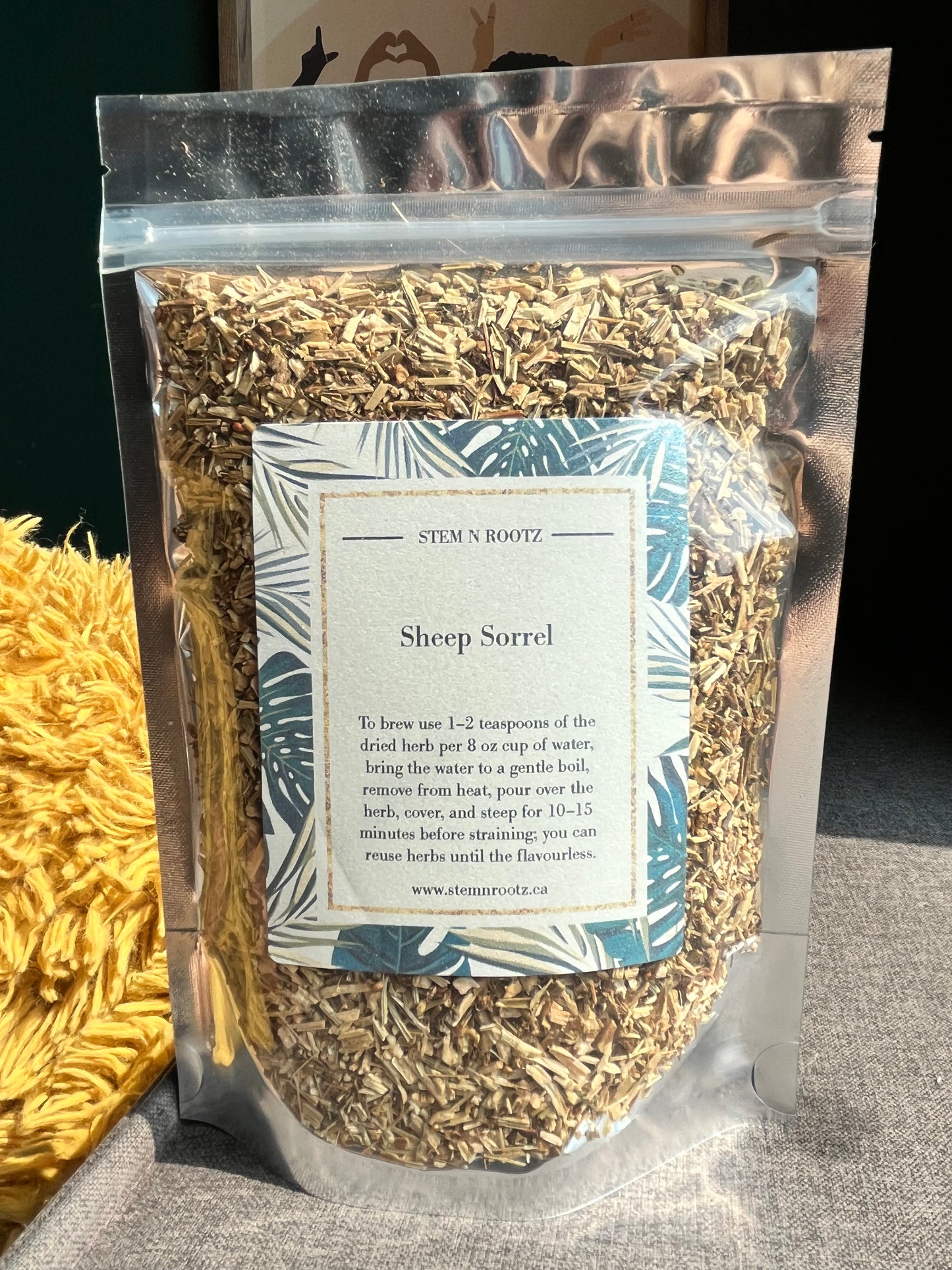 Stem n Rootz – Sheep sorrel loose leaf herbal tea in resealable 2oz pouch