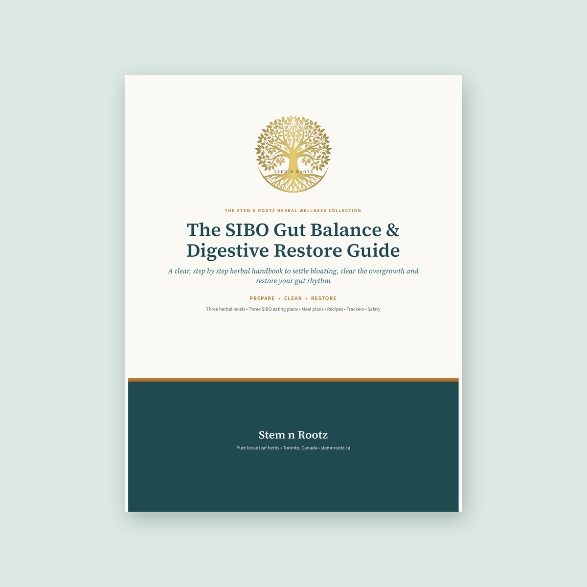 The SIBO Gut Balance & Digestive Restore Guide by Stem n Rootz, cover