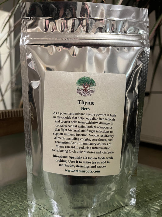 Stem n Rootz – Thyme Powder in resealable 3oz pouch