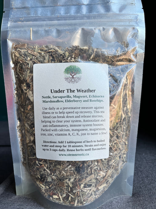 Under The Weather loose leaf herbal tea in resealable 4oz pouch