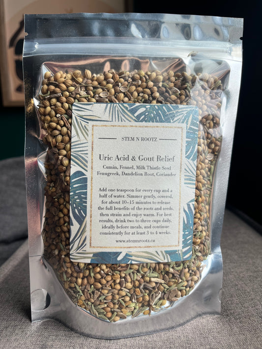 Stem n Rootz – Uric Acid & Kidney Wellness loose leaf herbal blend in resealable 6oz pouch