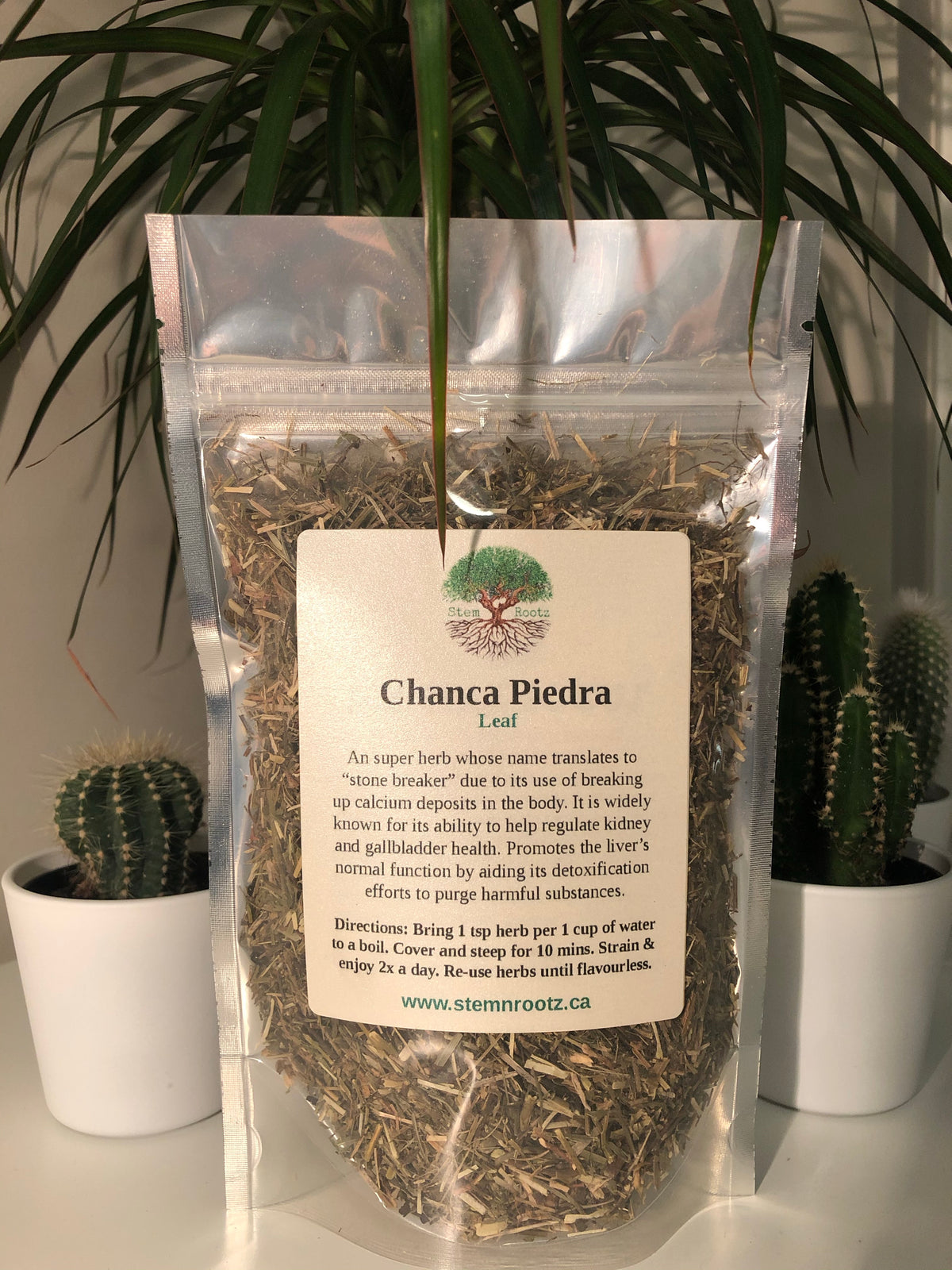 Chanca piedra loose leaf herbal tea in resealable 2.5oz pouch