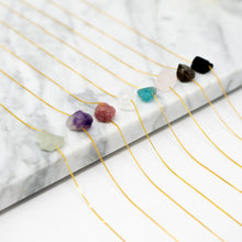 Load image into Gallery viewer, clear quartz 14k gold-plated crystal necklace