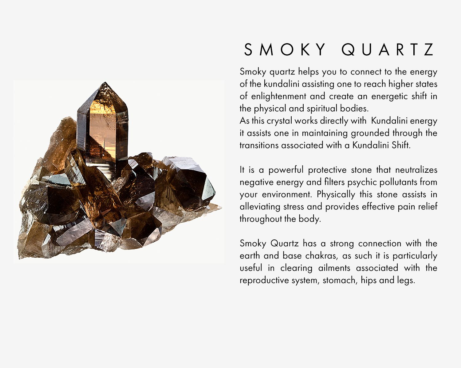 smoky quartz 14k gold-plated crystal necklace